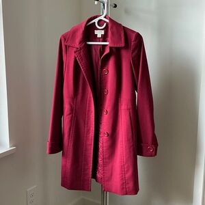 LOFT Rich Burgundy Trench Coat